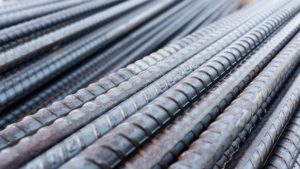 close-up of rebar supply