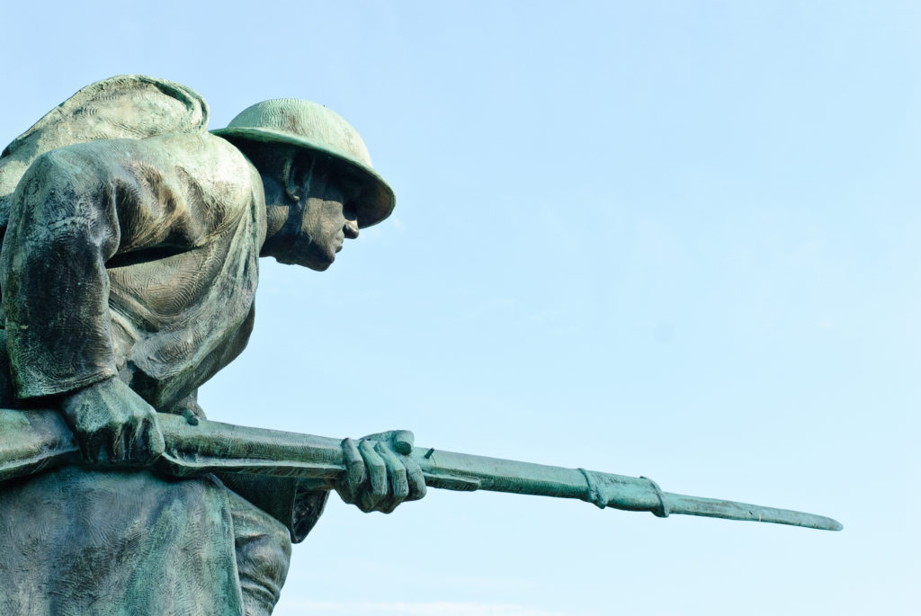 World War I Memorial at Veterans Plaza in Overton Park, Memphis, Tennessee, USA.