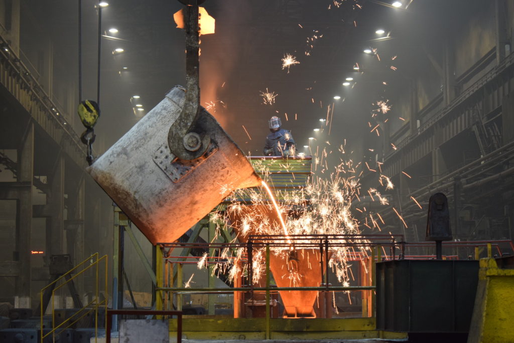 steelworker at work in a factory