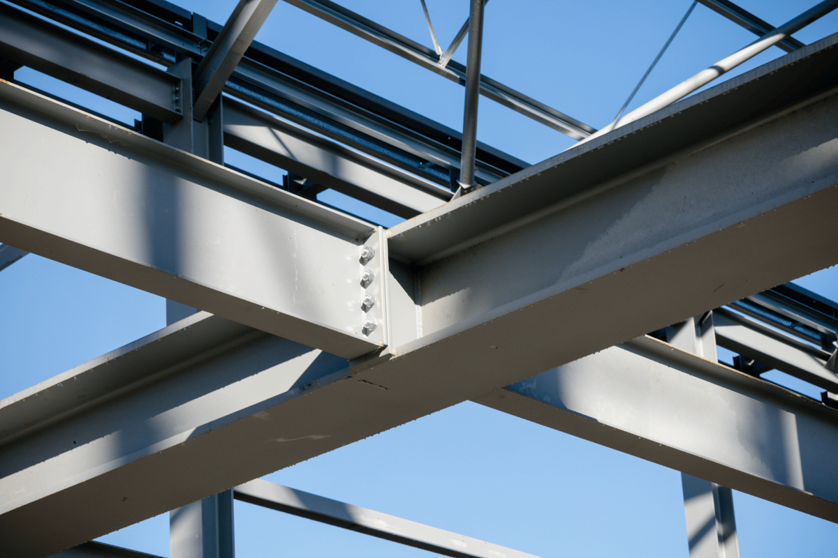 Close up of structural steel